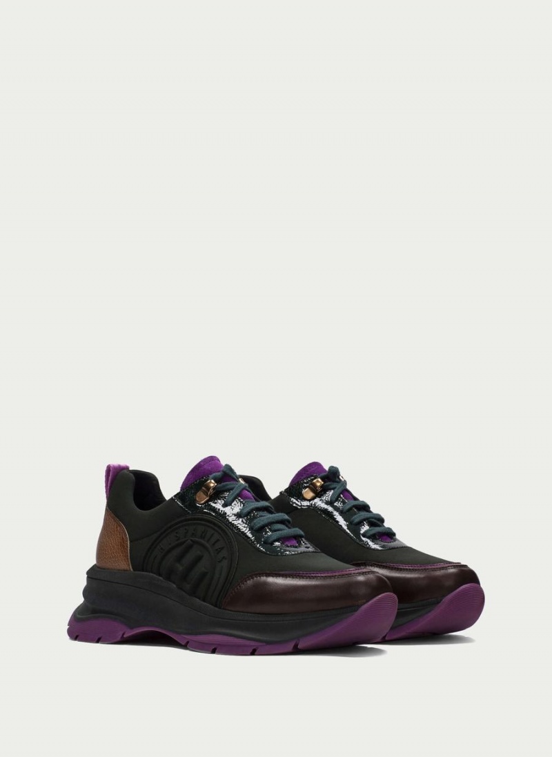 Hispanitas Alaska Sneakers Dame Grøn Brune Lilla | SWQ7619MI