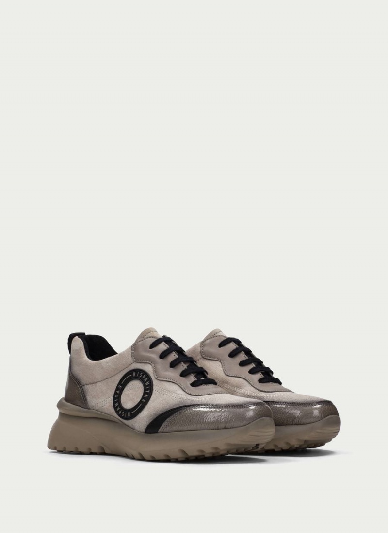 Hispanitas Polinesia Sneakers Dame Grå Brune Hvide | MNG844FL